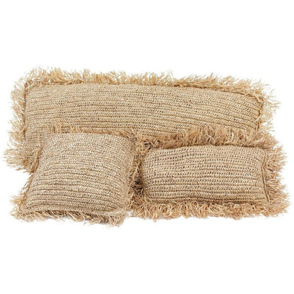 livinglovely.nl - The Raffia Cushion Cover Rectangular - Natural - 35x100 - Kussenhoes - Bazar Bizar - livinglovely.nl