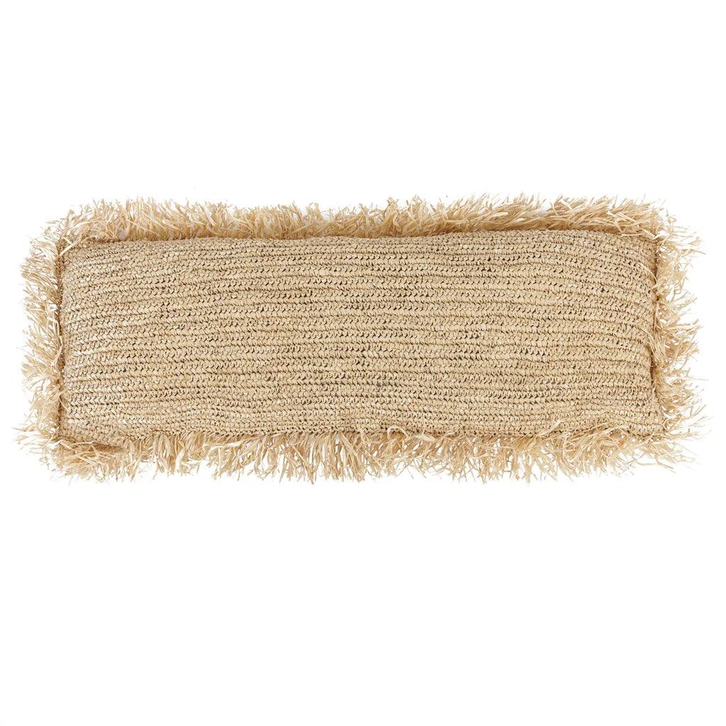 livinglovely.nl - The Raffia Cushion Cover Rectangular - Natural - 35x100 - Kussenhoes - Bazar Bizar - livinglovely.nl