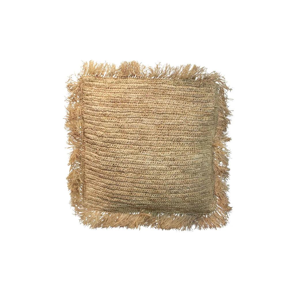 livinglovely.nl - The Raffia Cushion Cover Square - Natural - 40x40 - Kussenhoes - Bazar Bizar - livinglovely.nl