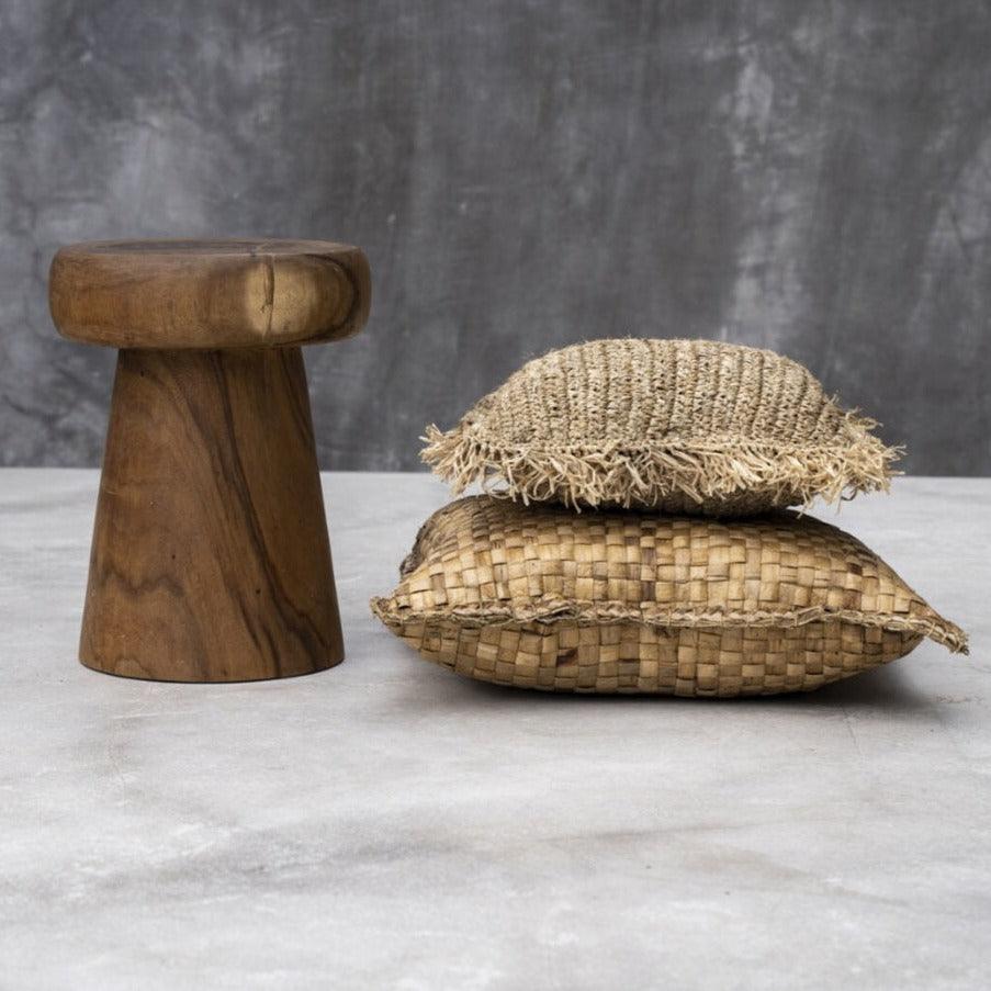 livinglovely.nl - The Raffia Cushion Cover Square - Natural - 40x40 - Kussenhoes - Bazar Bizar - livinglovely.nl