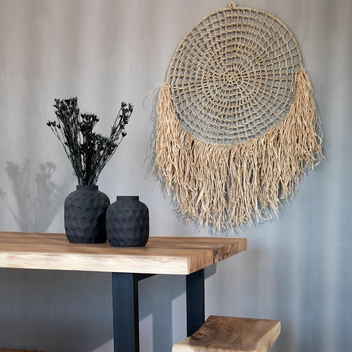 livinglovely.nl - The Raffia Dreamcatcher - Natural - Wanddecoratie - Bazar Bizar - livinglovely.nl