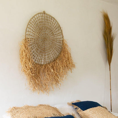 livinglovely.nl - The Raffia Dreamcatcher - Natural - Wanddecoratie - Bazar Bizar - livinglovely.nl