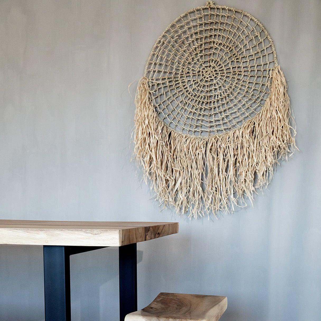 livinglovely.nl - The Raffia Dreamcatcher - Natural - Wanddecoratie - Bazar Bizar - livinglovely.nl