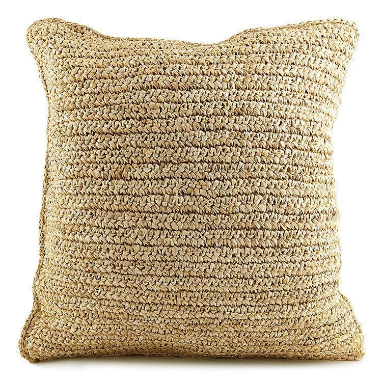 livinglovely.nl - The Raffia Flores Cushion Cover Square - Natural - 40x40 - Kussenhoes - Bazar Bizar - livinglovely.nl