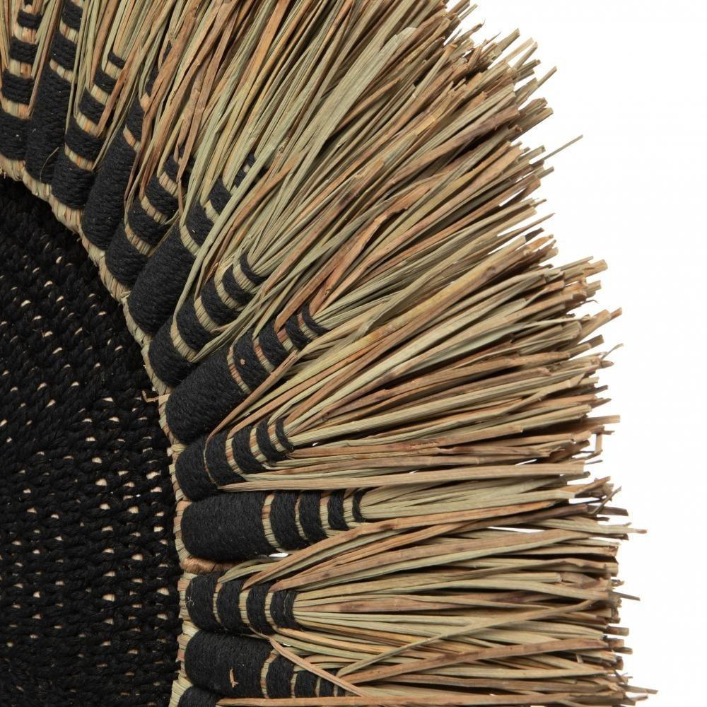 livinglovely.nl - The Raffia Macramé Wall Deco - Black Natural - Wanddecoratie - Bazar Bizar - livinglovely.nl