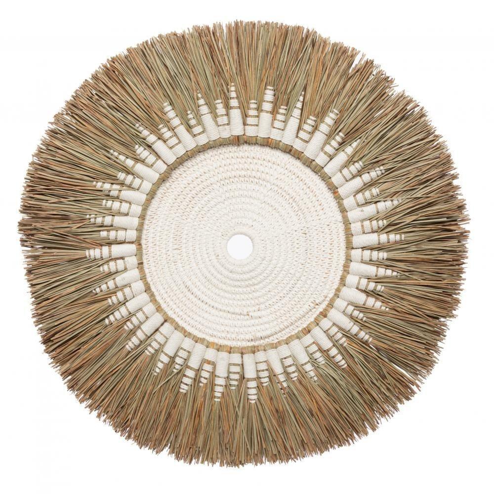 livinglovely.nl - The Raffia Macramé Wall Deco - White Natural - Wanddecoratie - Bazar Bizar - livinglovely.nl