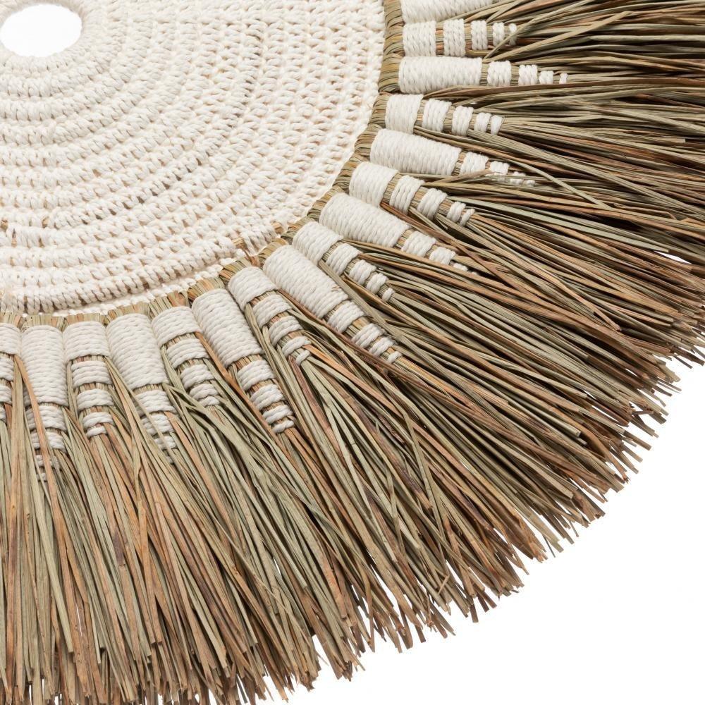 livinglovely.nl - The Raffia Macramé Wall Deco - White Natural - Wanddecoratie - Bazar Bizar - livinglovely.nl