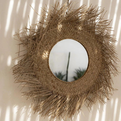 livinglovely.nl - The Rotan Mirror Natural Medium - Spiegel - Bazar Bizar - livinglovely.nl