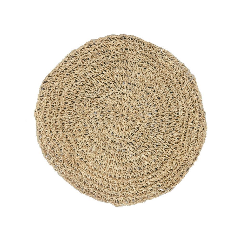 livinglovely.nl - The Seagrass Placemat Round - Natural - Placemat - Bazar Bizar - livinglovely.nl