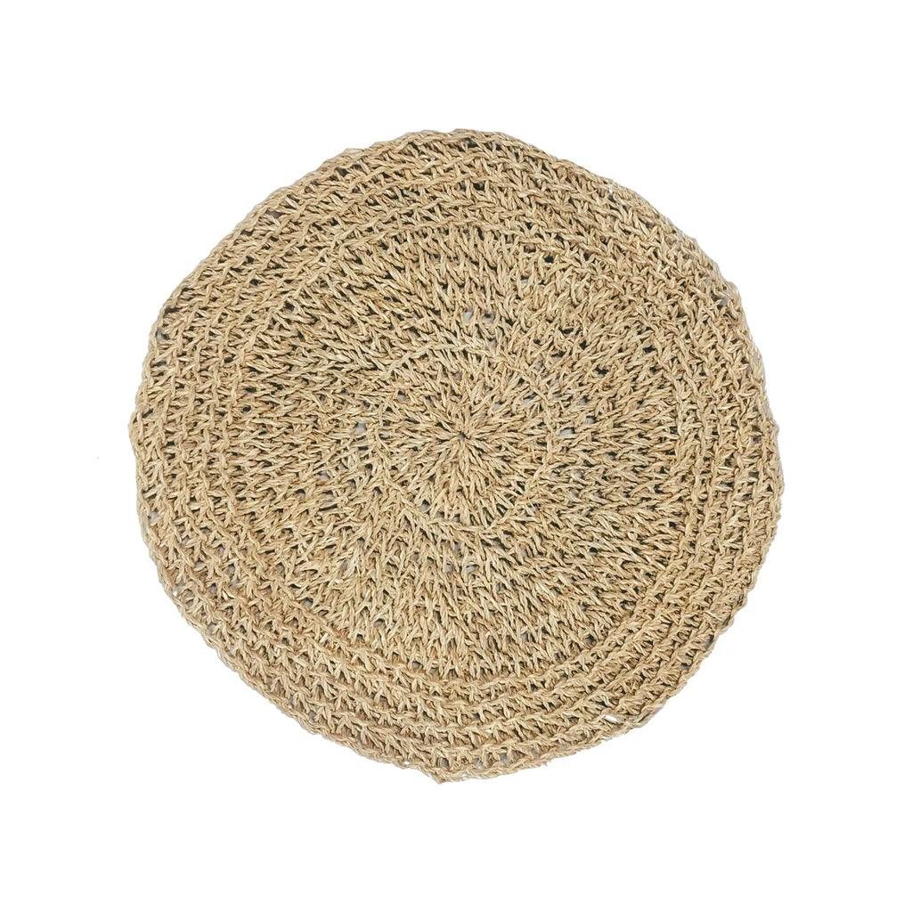 livinglovely.nl - The Seagrass Placemat Round - Natural - Placemat - Bazar Bizar - livinglovely.nl