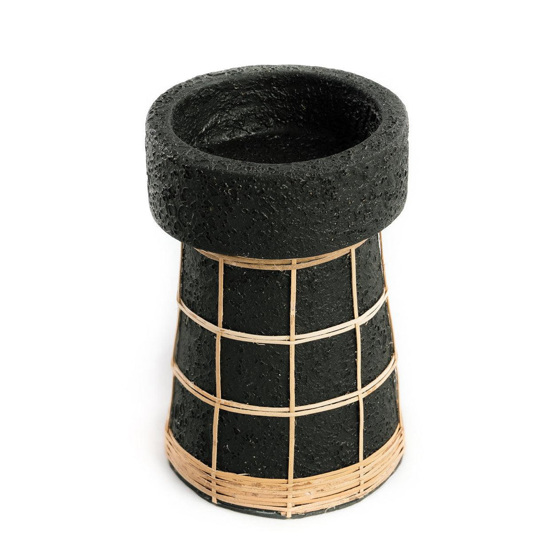 livinglovely.nl - The Serene Candle Holder Black Natural Large - Kandelaar - Bazar Bizar - livinglovely.nl