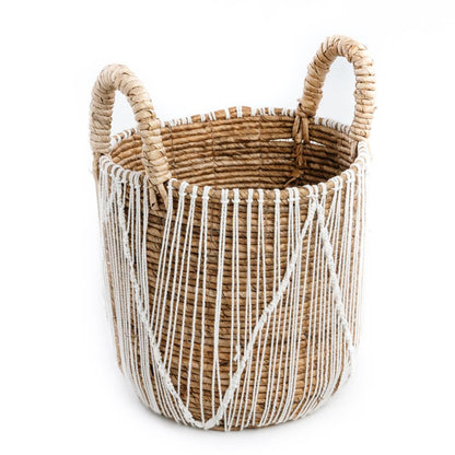 livinglovely.nl - The Straight Stitched Macrame Basket - Medium - Mand - Bazar Bizar - livinglovely.nl