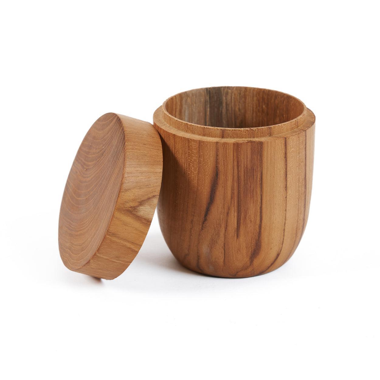 livinglovely.nl - The Teak Root Jar Low - M - Keukenaccessoire - Bazar Bizar - livinglovely.nl