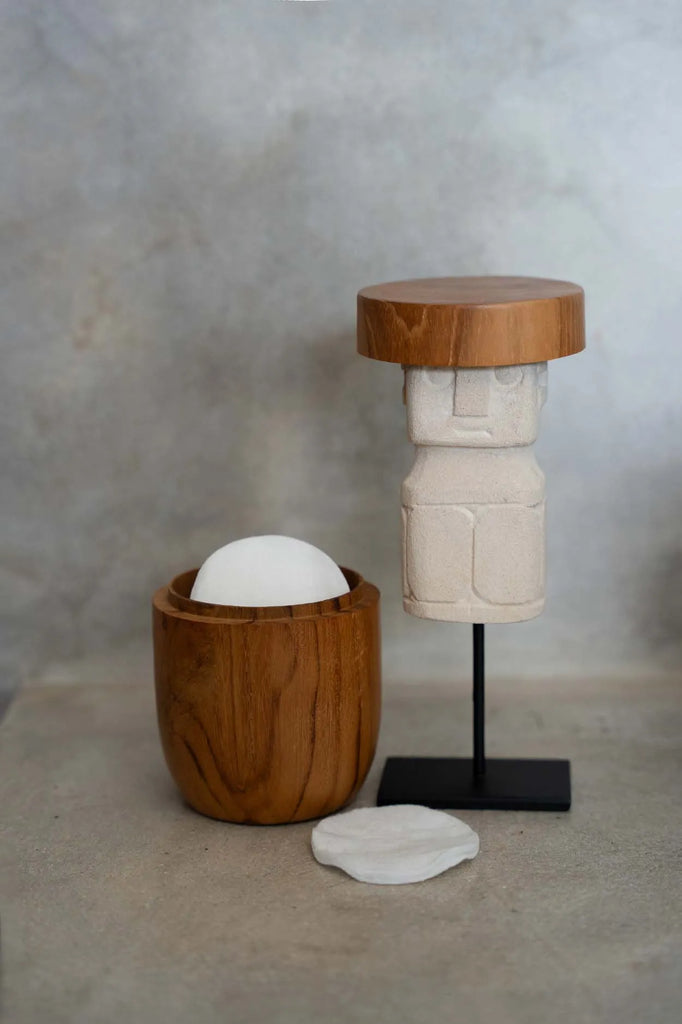 livinglovely.nl - The Teak Root Jar Low - M - Keukenaccessoire - Bazar Bizar - livinglovely.nl