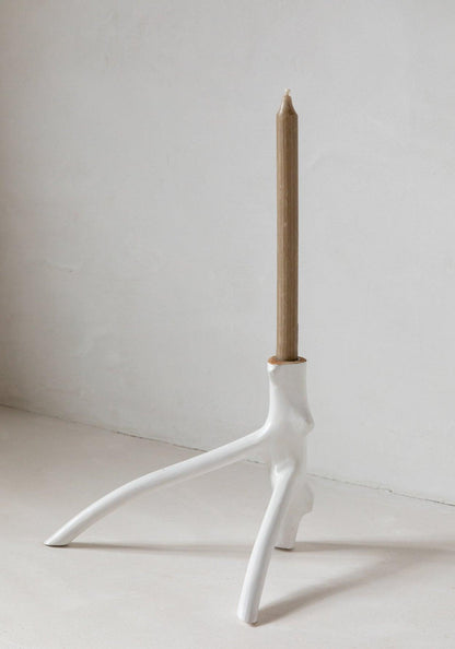 livinglovely.nl - The Triple Twig Candle Holder White - Kandelaar - Bazar Bizar - livinglovely.nl