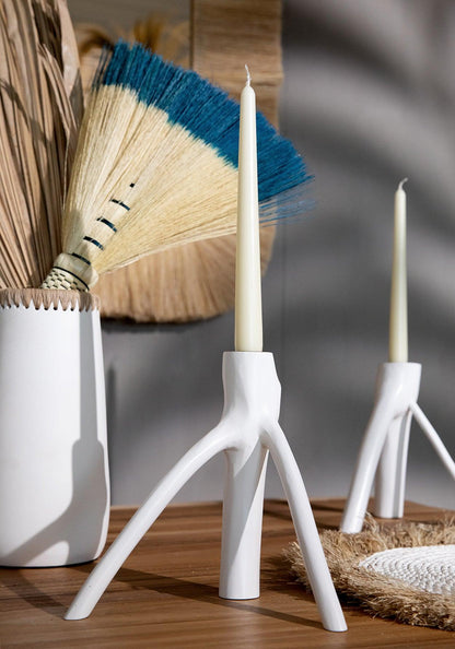 livinglovely.nl - The Triple Twig Candle Holder White - Kandelaar - Bazar Bizar - livinglovely.nl