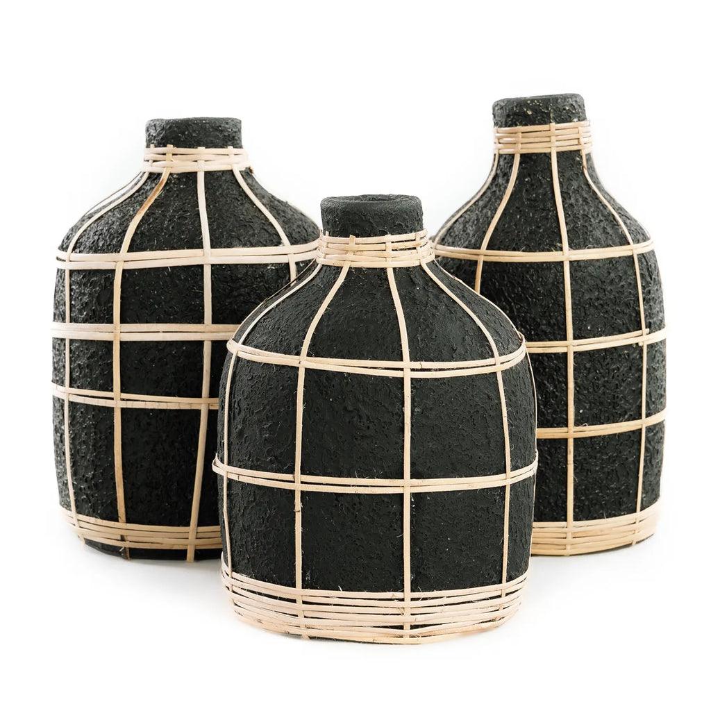 livinglovely.nl - The Whoopy Vase - Black Natural - L - Vaas - Bazar Bizar - livinglovely.nl