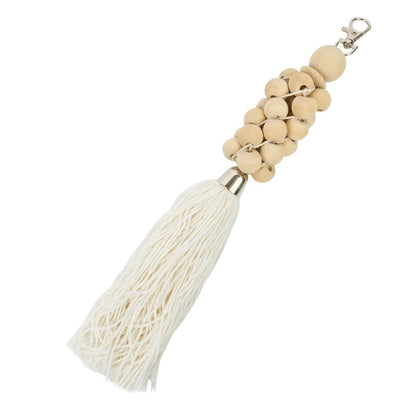 livinglovely.nl - The Wooden Beads Sleutelhanger - Naturel Wit - Sleutelhanger - Bazar Bizar - livinglovely.nl