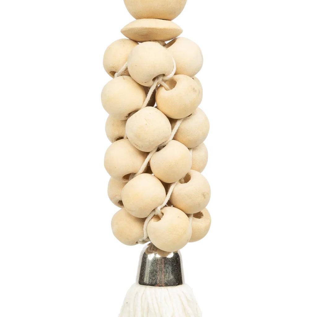 livinglovely.nl - The Wooden Beads Sleutelhanger - Naturel Wit - Sleutelhanger - Bazar Bizar - livinglovely.nl