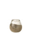 livinglovely.nl - Theelichthouder Helft Parels Rond Glas Goud Small - Binnen-windlicht - J-Line - livinglovely.nl