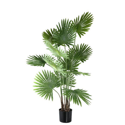 livinglovely.nl - Tree Green Palm Tree in black plastic pot PTMD - Kunstplant - PTMD - livinglovely.nl