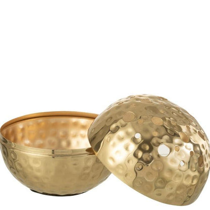 livinglovely.nl - Vaas Ball Met Gaten Metaal Goud Small - Vaas - J-Line - livinglovely.nl