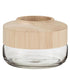 livinglovely.nl - Vaas Breed Laag Hout/Glas Lichtbruin - Vaas - J-Line - livinglovely.nl