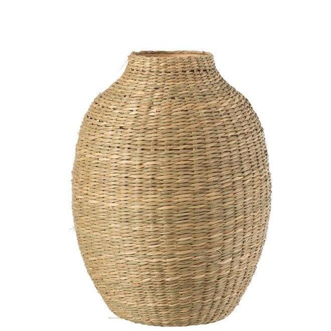 livinglovely.nl - Vaas Lang Decoratief Zeegras/Bamboe Naturel - Vaas - J-Line - livinglovely.nl