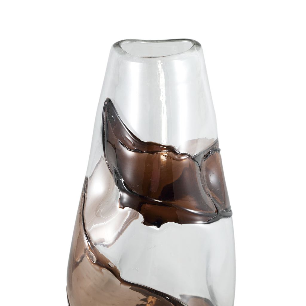 livinglovely.nl - Vaas Lisee Large - Ø29x44cm - Glas - Bruin PTMD - Vaas - PTMD - livinglovely.nl