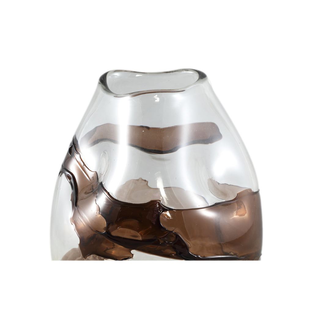 livinglovely.nl - Vaas Lisee Small - Ø22x30cm - Glas - Bruin PTMD - Vaas - PTMD - livinglovely.nl