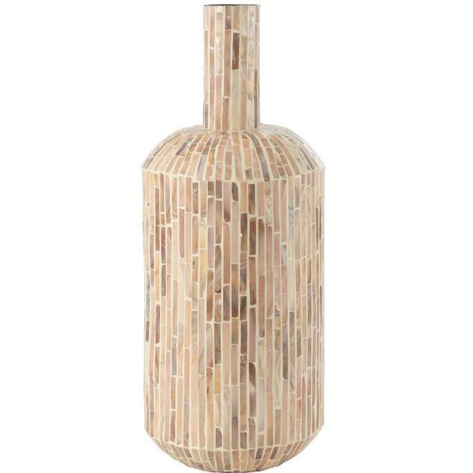 livinglovely.nl - Vaas Nuye Druppel Schelpen/Papier Beige - Vaas - J-Line - livinglovely.nl