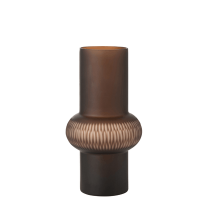 livinglovely.nl - Vaas Stripe Ball Glass Brown Small - Vaas - J-Line - livinglovely.nl