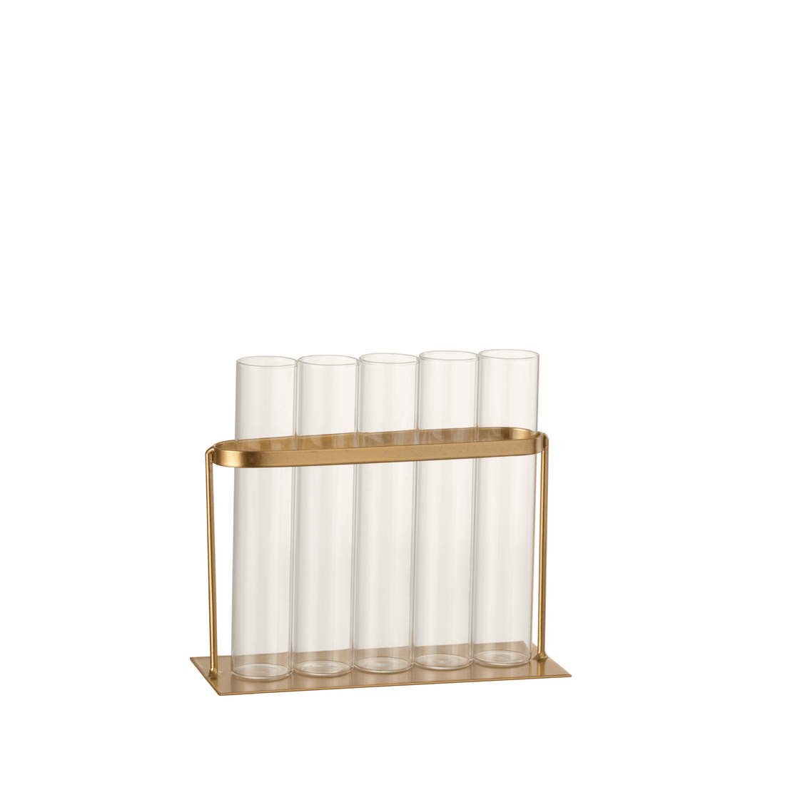 livinglovely.nl - Vaasje 5 Tubes Metaal/Glas Goud - Vaas - J-Line - livinglovely.nl