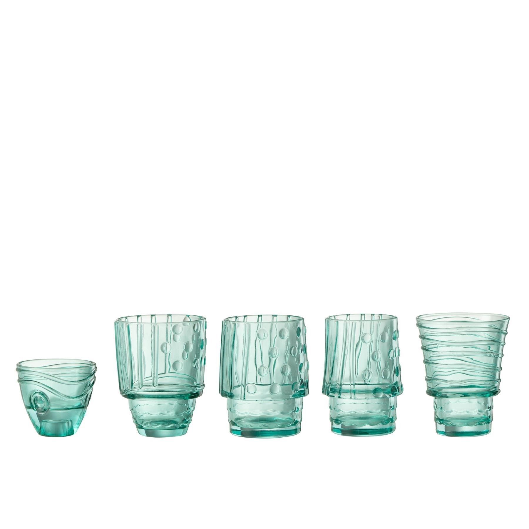 livinglovely.nl - Vis Bekers Glas Azuurblauw - Glas - J-Line - livinglovely.nl