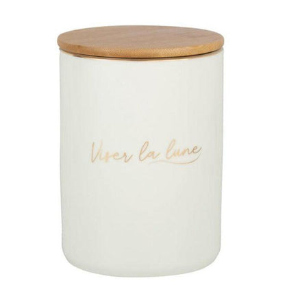 livinglovely.nl - Voorraad pot Porselein Viser La Lune Wit/Goud - Keukenaccessoire - J-Line - livinglovely.nl