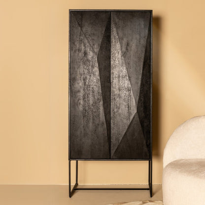 livinglovely.nl - Wandkast Onyx Zwart 2-Deurs PTMD - Wandkast - PTMD - livinglovely.nl