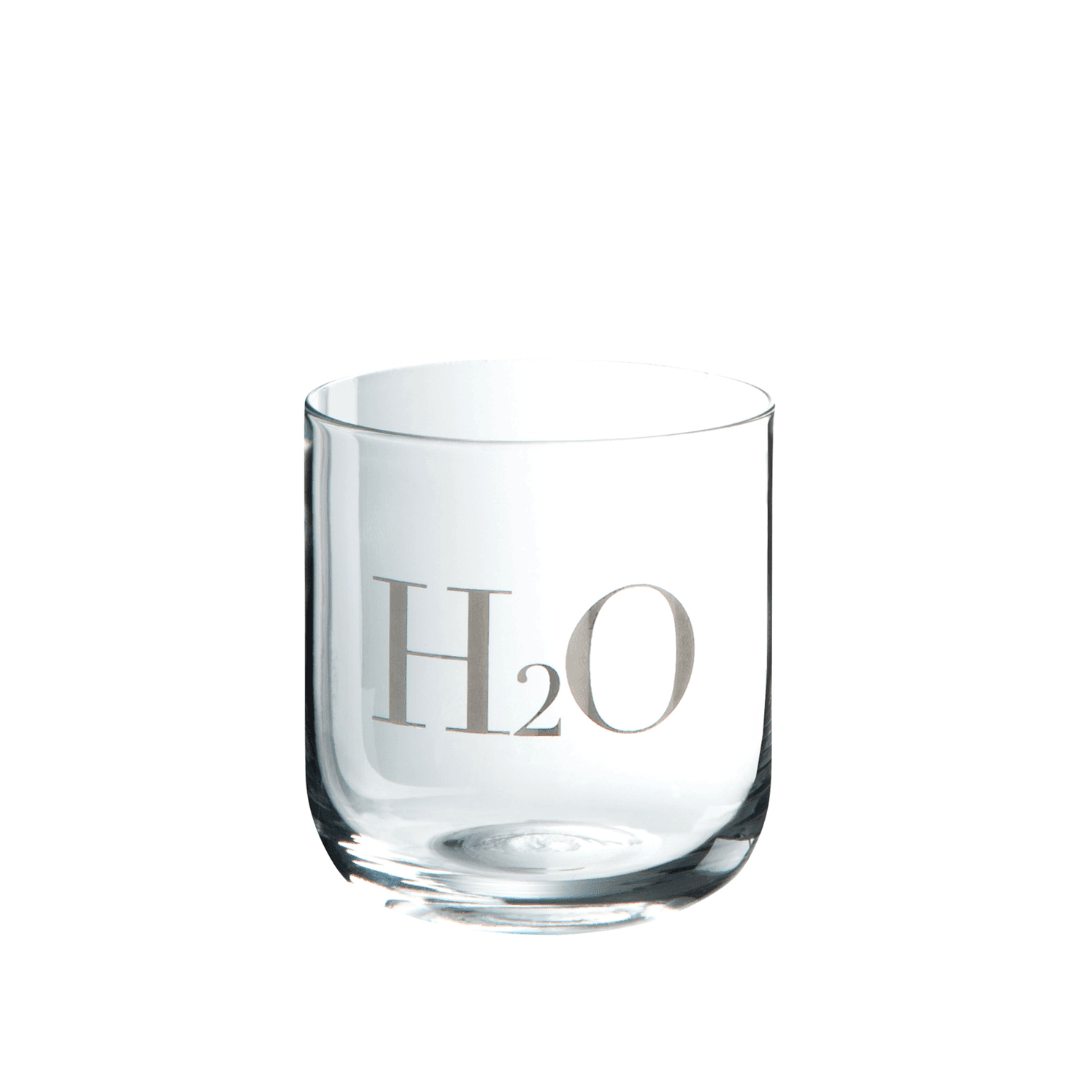 livinglovely.nl - Water Glas H2o Zilver - Glas - J-Line - livinglovely.nl