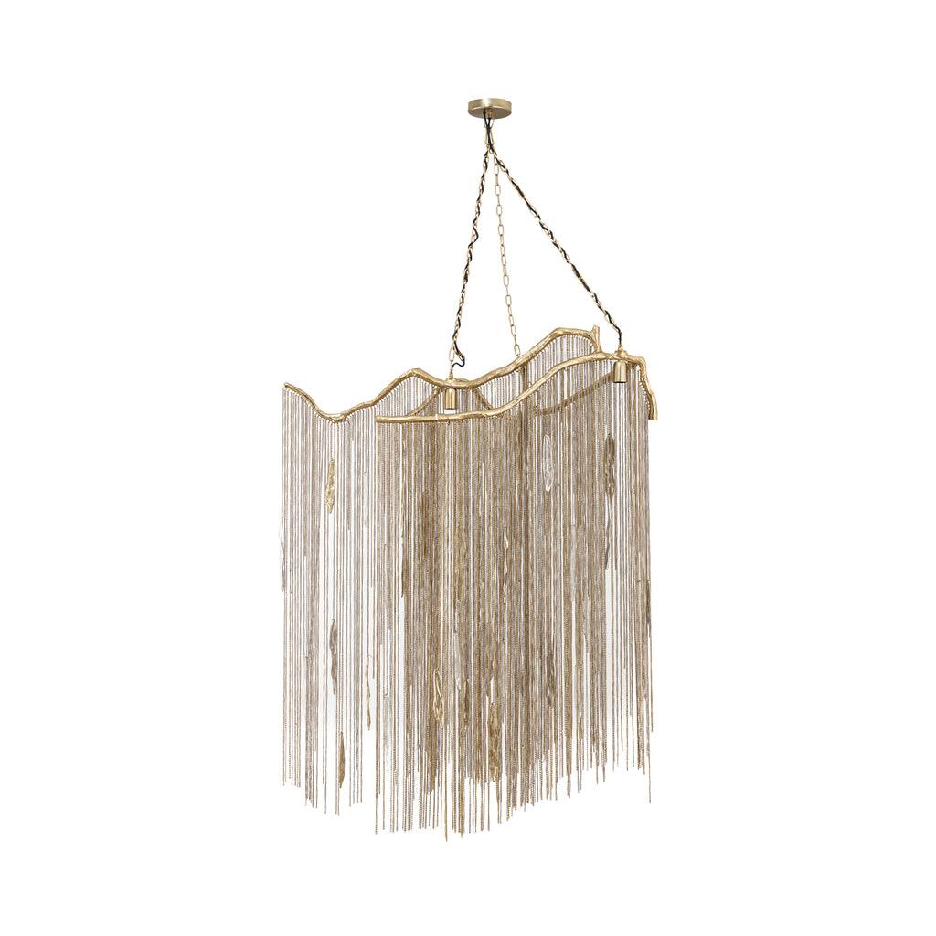 livinglovely.nl - Wilco Brass casted alu hanging lamp chains wide PTMD - Hanglamp - PTMD - livinglovely.nl