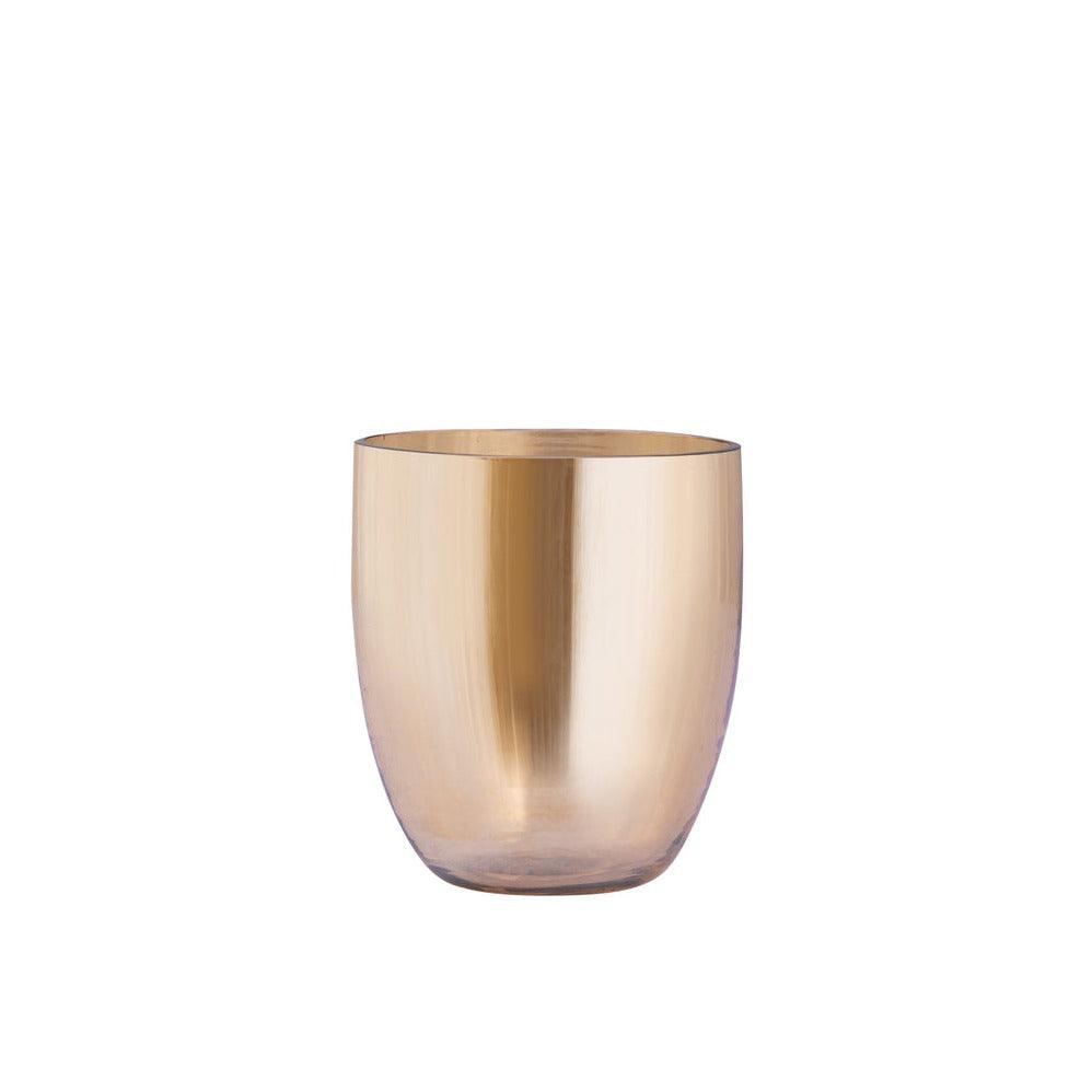 livinglovely.nl - Windlicht Bryson - Ø10x9 cm - Glas - Goud PTMD - Kaarshouder - PTMD - livinglovely.nl