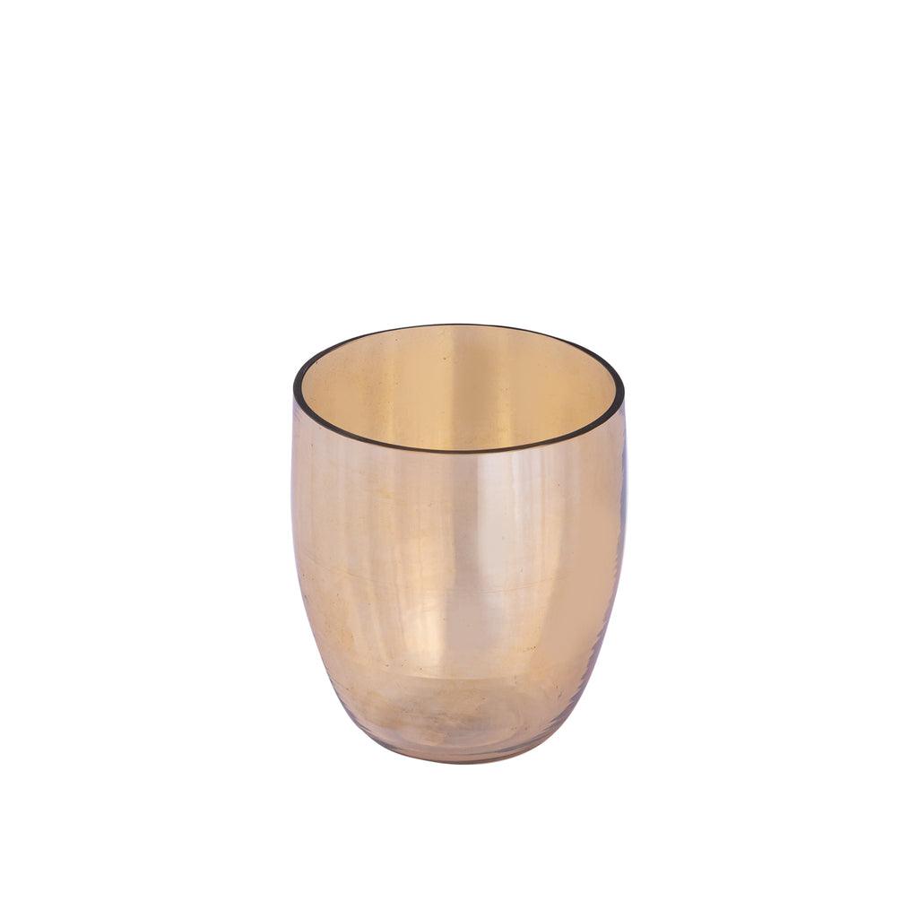 livinglovely.nl - Windlicht Bryson - Ø10x9 cm - Glas - Goud PTMD - Kaarshouder - PTMD - livinglovely.nl