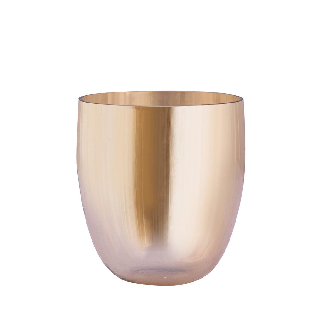 livinglovely.nl - Windlicht Bryson - Ø13x15 cm - Glas - Goud PTMD - Kaarshouder - PTMD - livinglovely.nl