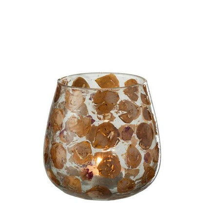 livinglovely.nl - Windlicht Gerard Glas Amber Large - Binnen-windlicht - J-Line - livinglovely.nl