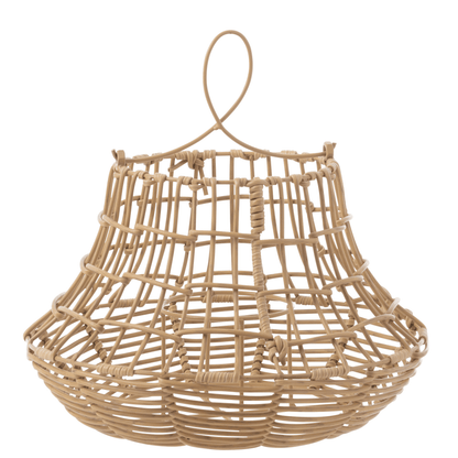 livinglovely.nl - Windlicht Hangend Hoog Rattan Naturel - Buiten-divers - J-Line - livinglovely.nl