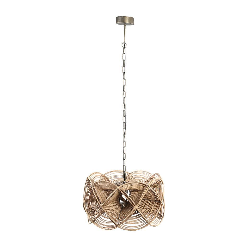 livinglovely.nl - Yena Natural rattan hanging lamp twisted design PTMD - Hanglamp - PTMD - livinglovely.nl