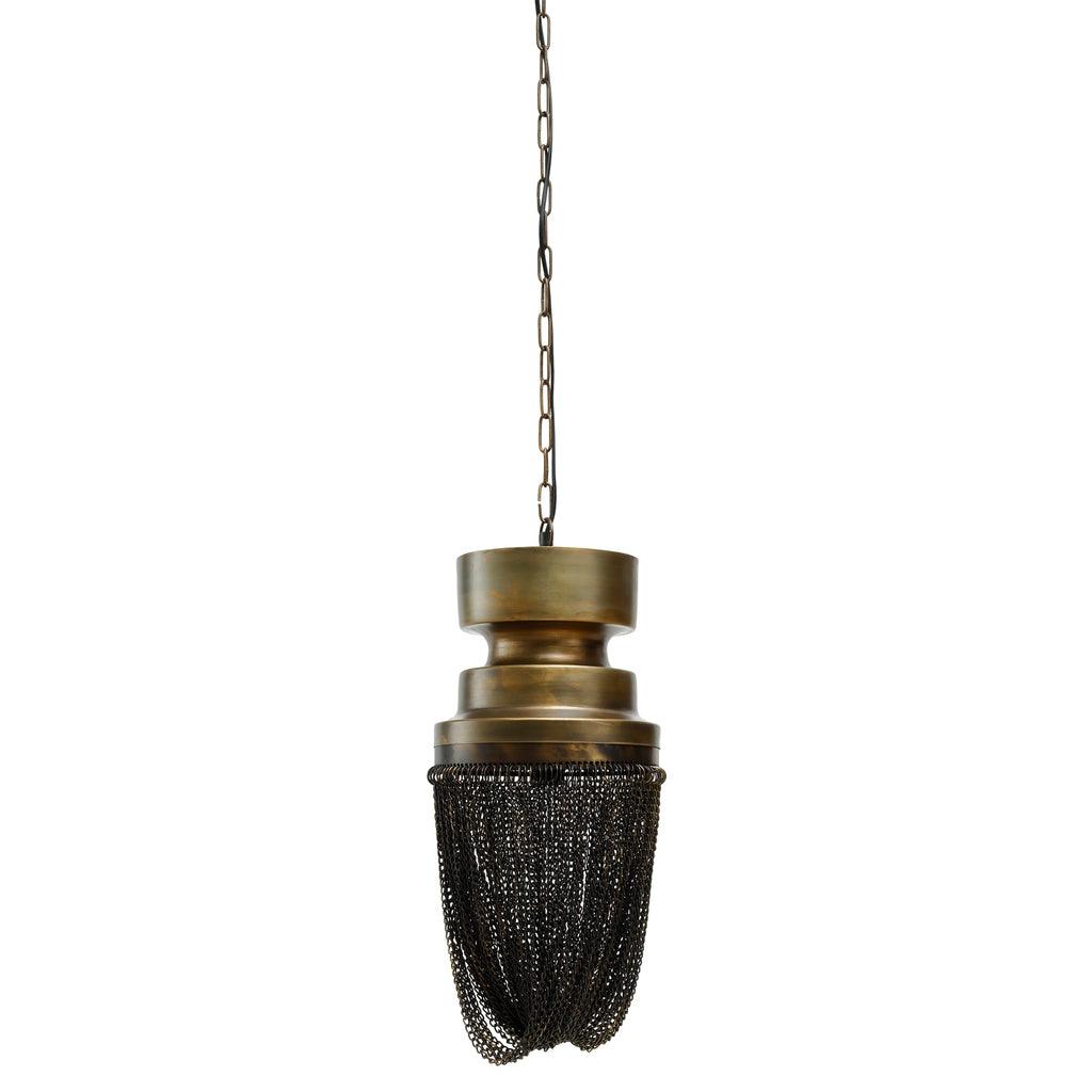 livinglovely.nl - Zelivo Gold iron hanging lamp deco chains round S PTMD - Hanglamp - PTMD - livinglovely.nl