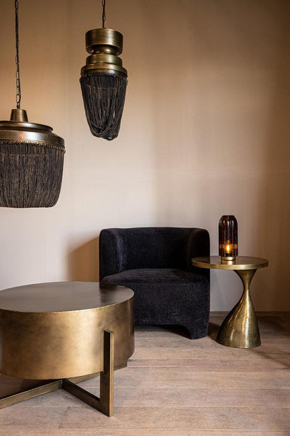 livinglovely.nl - Zelivo Gold iron hanging lamp deco chains round S PTMD - Hanglamp - PTMD - livinglovely.nl