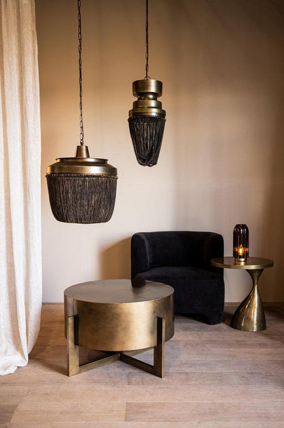 livinglovely.nl - Zelivo Gold iron hanging lamp deco chains round S PTMD - Hanglamp - PTMD - livinglovely.nl