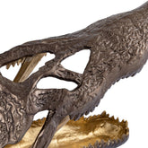 Lizee Brass casted alu crocodile head statue L PTMD - Beeld - PTMD - livinglovely.nl