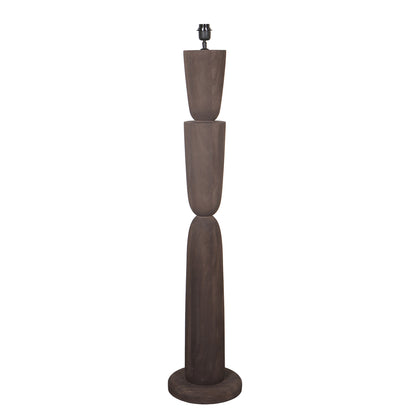 Lorinne Brown mango wood layered floor lamp base PTMD - Vloerlamp - PTMD - livinglovely.nl