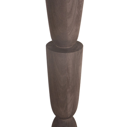 Lorinne Brown mango wood layered floor lamp base PTMD - Vloerlamp - PTMD - livinglovely.nl